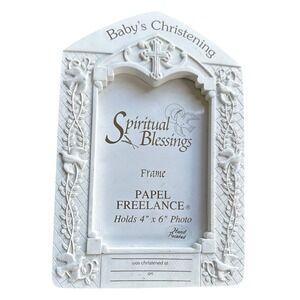 Papel Freelance Spiritual Blessings Babys Christening 4x6 Picture Frame White‎
